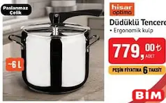 HİSAR OPTİMA DÜDÜKLÜ TENCERE ERGONOMİK KULP 6 L